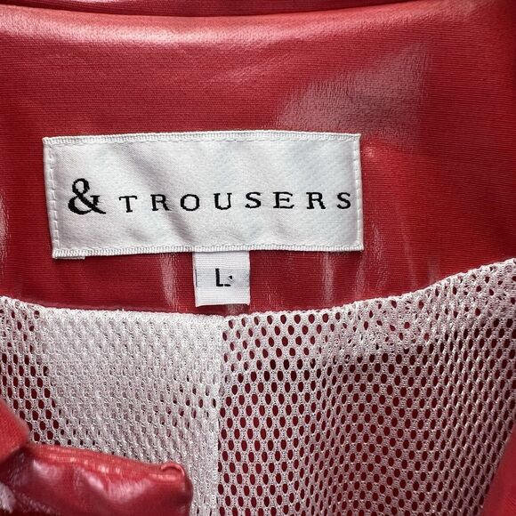 Vintage 1990s &Trousers Cranberry Rain Coat Size Large Futuristic Style USA - Picture 5 of 10